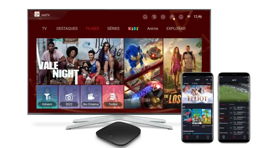 Entretenimento em diferentes dispositivos